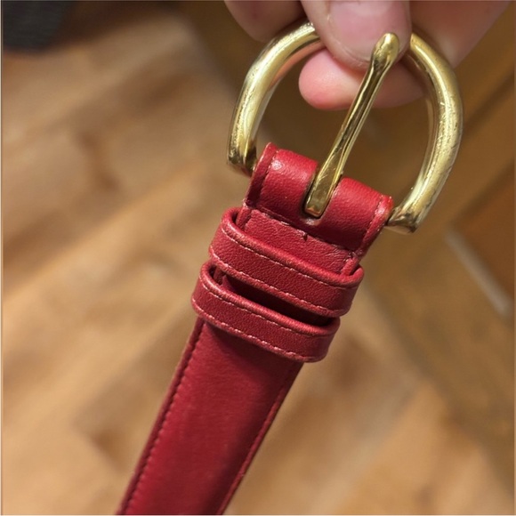 Coach Red Leather Belt with Gold Buckle main image 5